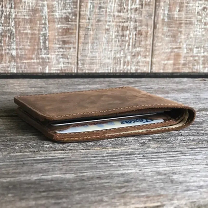 Genuine Leather Bifold Wallet - Rustic