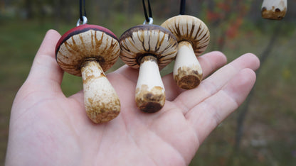 Hand Painted Wooden Mushroom Hanging Ornaments