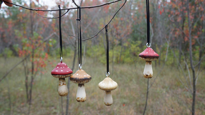 Hand Painted Wooden Mushroom Hanging Ornaments