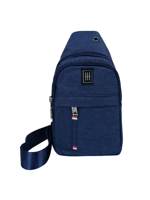 Canvas Crossbody Sling Bag with Headphone Hole