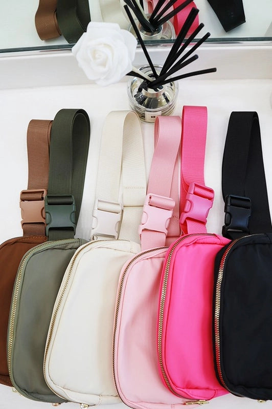 Solid Color Crossbody Fanny Pack Belt Bag