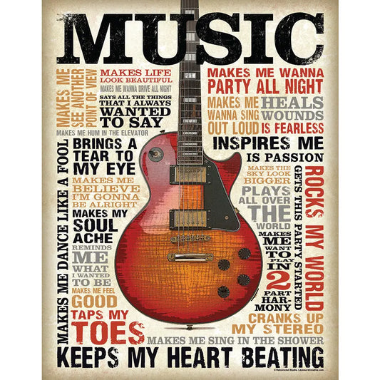 Music Inspires Me Tin Sign