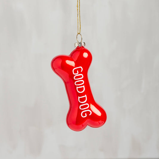 Glass Dog Bone Ornament