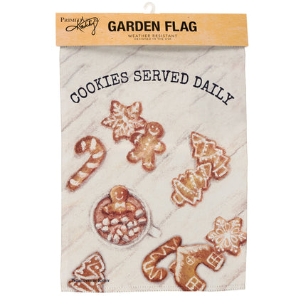 Cookies Served Daily Garden Flag