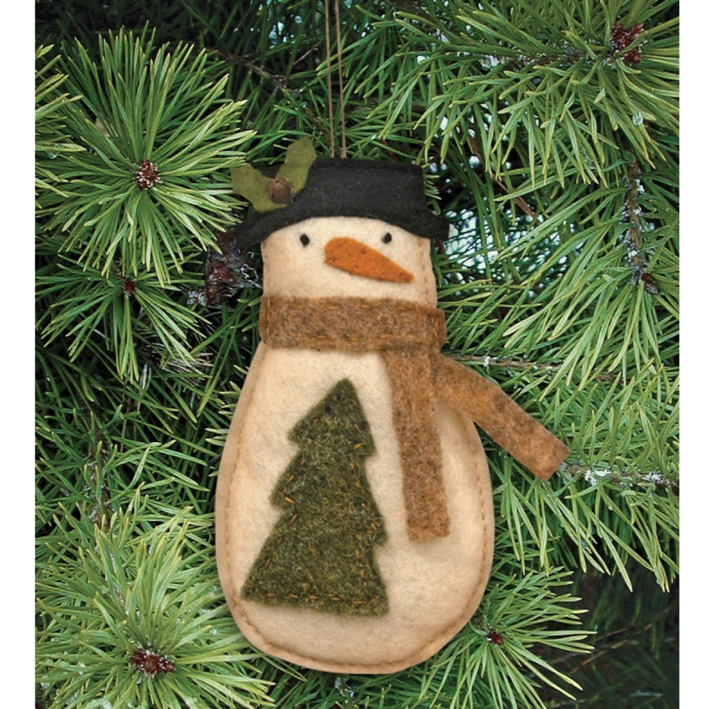 Snowman w/Tree Ornament, Felt