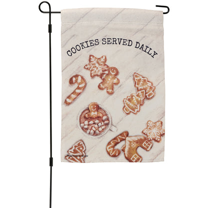 Cookies Served Daily Garden Flag